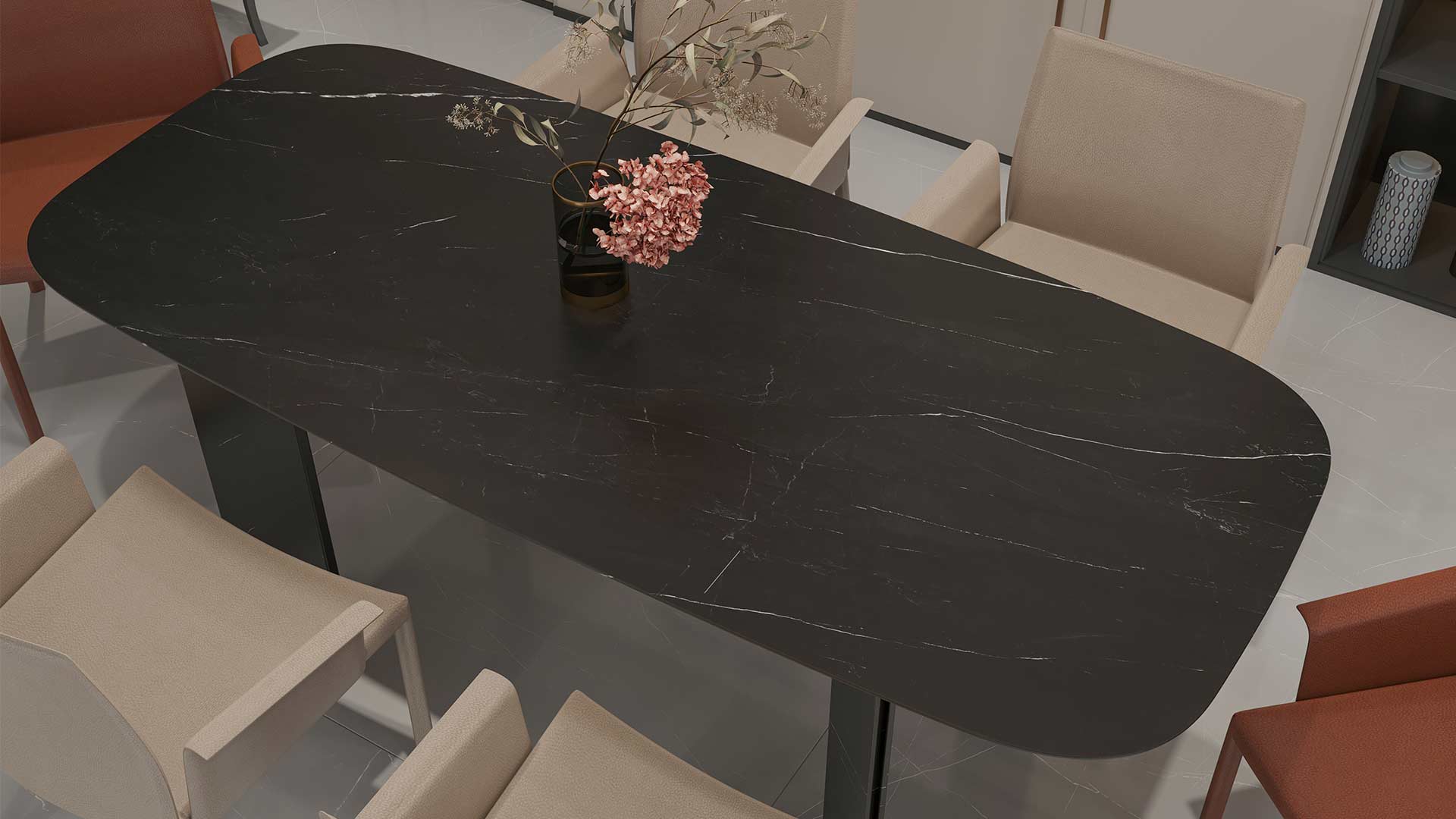 Mahceram Ceramic Tiles | Pietra black table